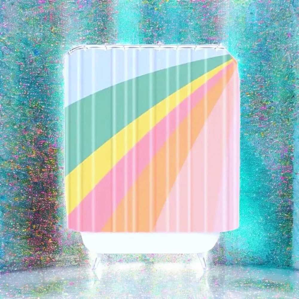 SOCIETY6 Sweet Rainbow Road Shower Curtain New With Tags RV $64.99
